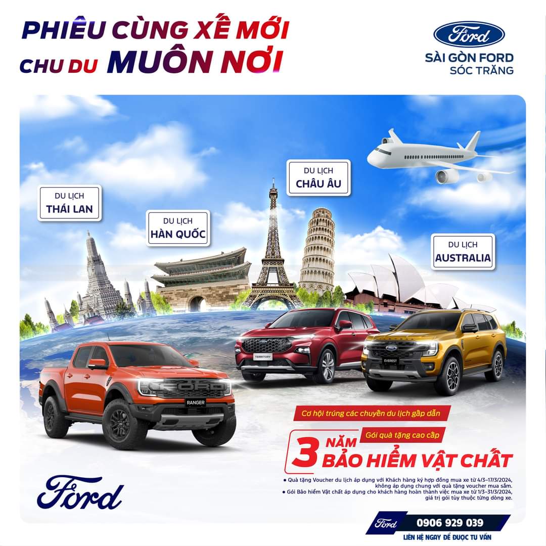 Khuyến mãi hấp dẫn Tháng 3 khi mua xe Ford tại Sài Gòn Ford Sóc Trăng